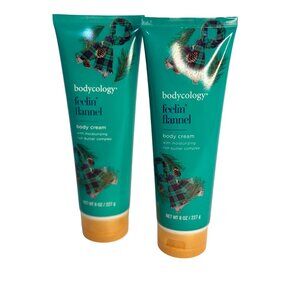 NEW Bodycology‎ Feelin’ Flannel Body Cream 2-Pack 8oz Shea Butter Moisturizing